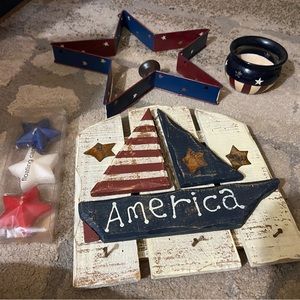 Rustic American flag decor